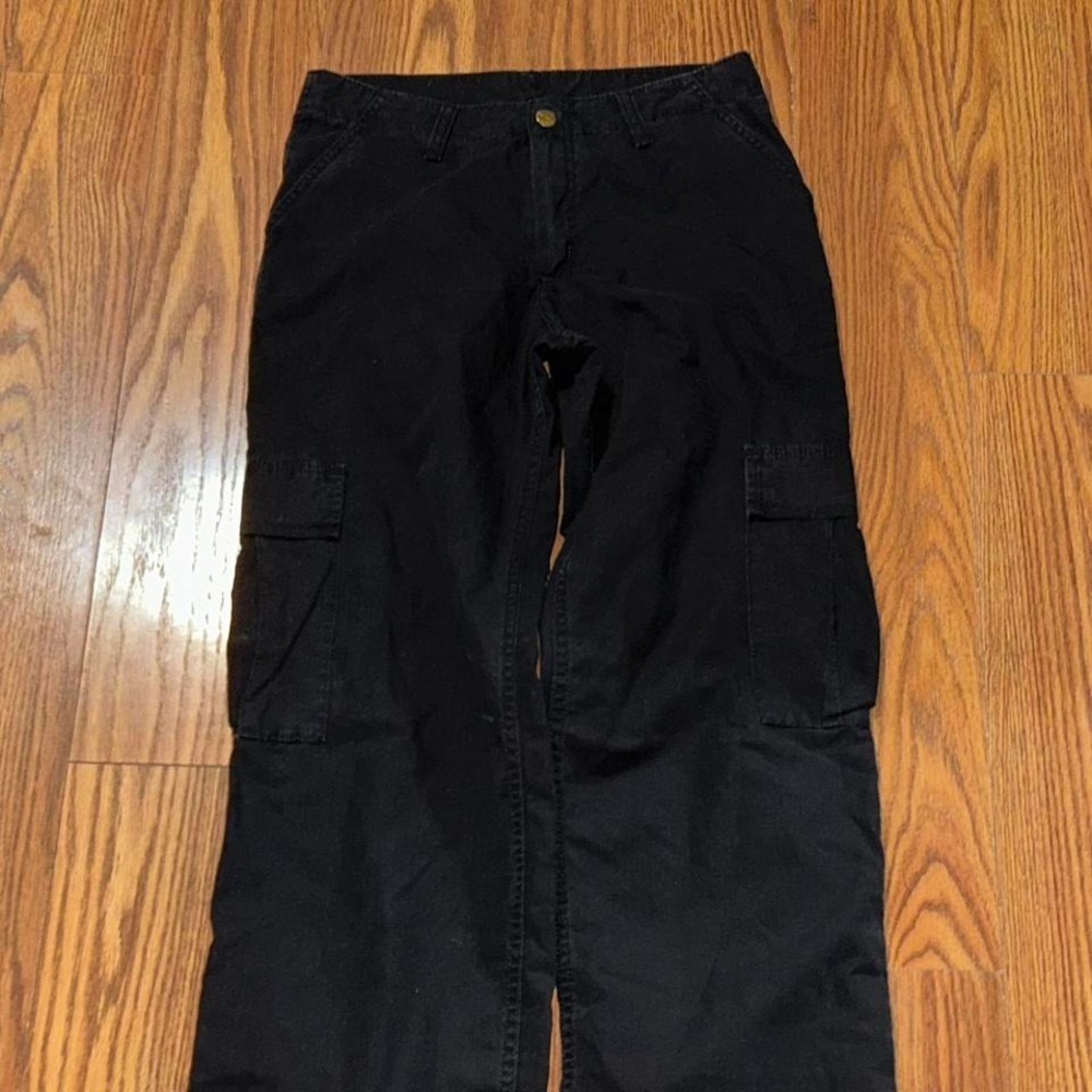 NWOT Vintage Y2k CARHARTT Baggy Cargo Pants Women's True Black Size 26